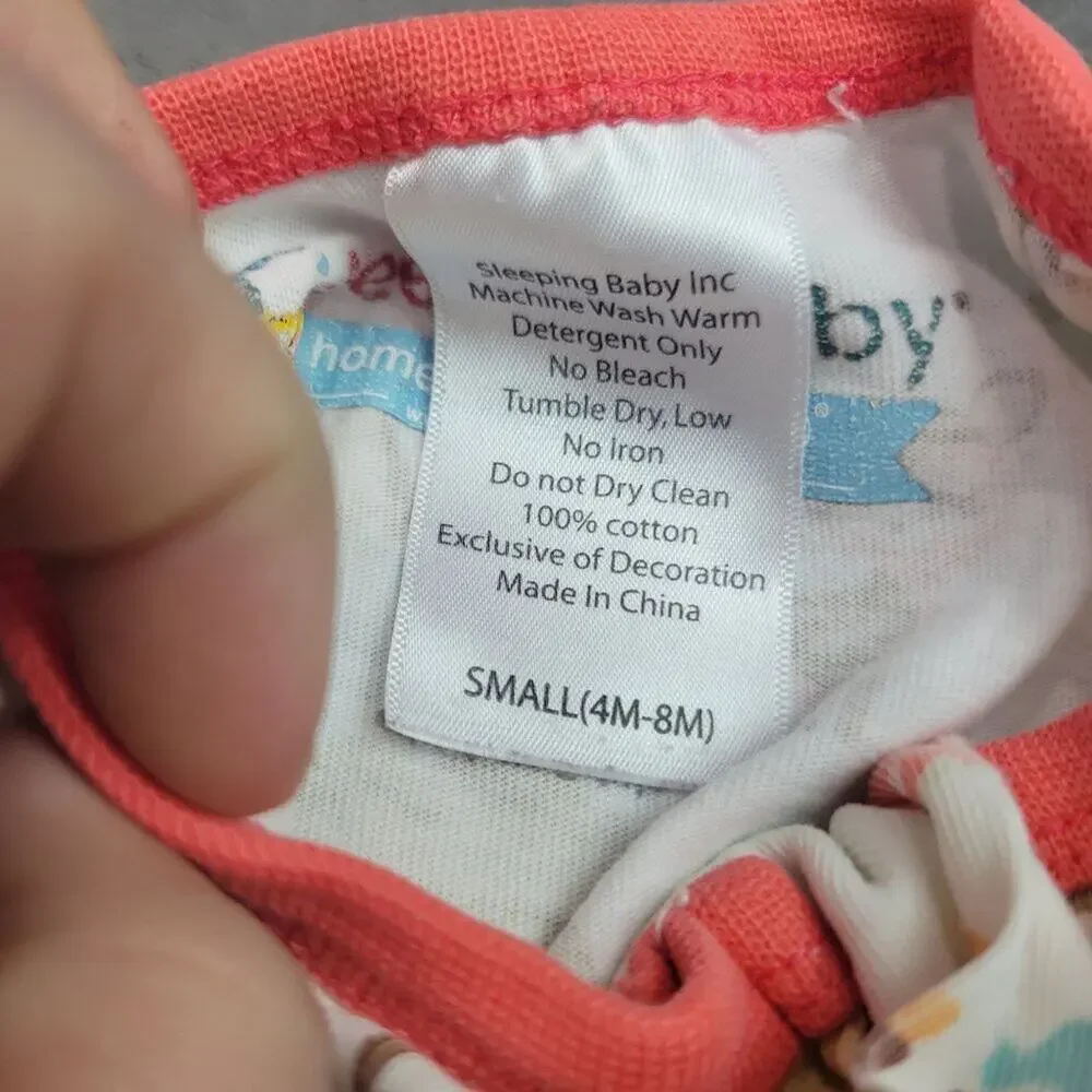 Sleeping Baby INC Baby Sleep Sack Woodland Animals Print Small 4M-8M 100% Cotton
